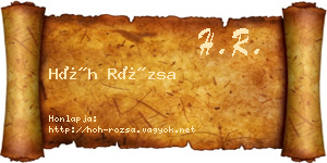 Hőh Rózsa névjegykártya